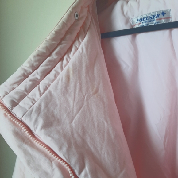 VTG Pastel Pink Puffy Jacket Ski Winter Quilted 38 - Picture 5 of 13